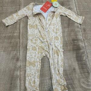 Raising Mama | Bamboo Zip Romper | 2T | “Deep Breath” Print